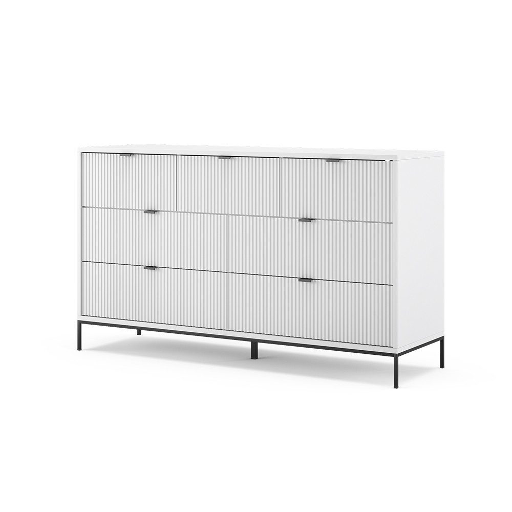 Vicco Kommode Eliza, Weiß, 140 x 81 cm mit 7 Schubladen (1 St)