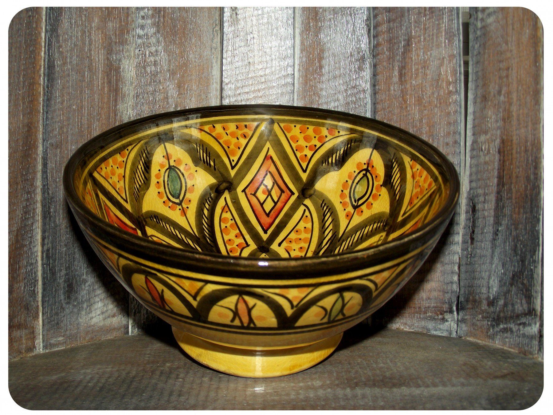 SIMANDRA Schüssel Orientalische marokkanische Keramikschüssel, Keramik, (Mittel, 1-tlg), handarbeit