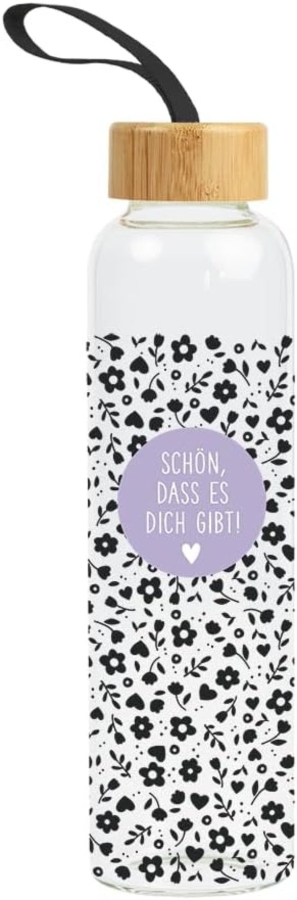 Grafik Werkstatt Trinkflasche Grafik-Werkstatt Trinkflasche aus Glas mit lustigem Spruch, Borosilikatglas