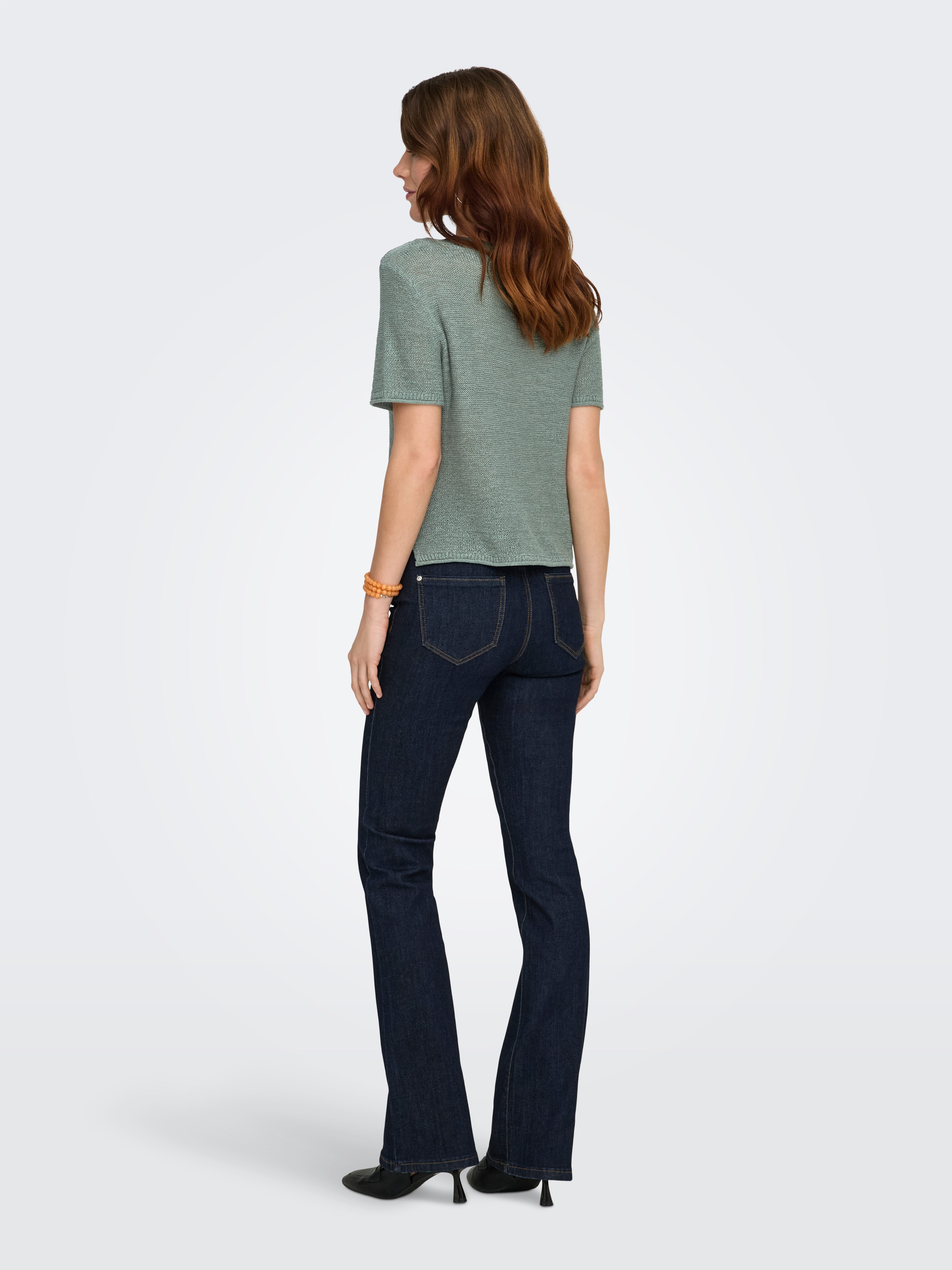 ONLY Kurzarmpullover ONLSUNNY S/S PULLOVER NOOS KNT Kunstfaser, regular fit