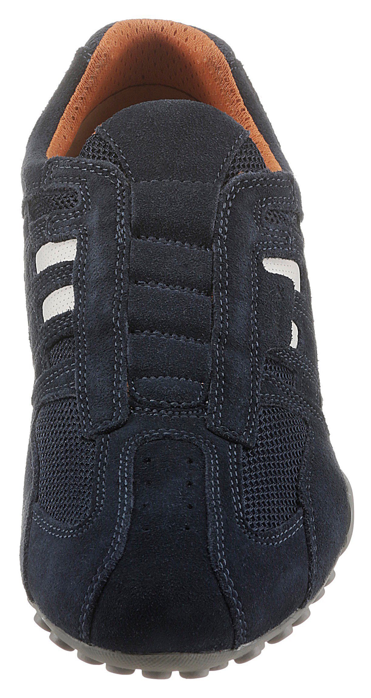 modischen mit Membrane dunkel-blau mit Sneaker Geox Geox Spezial Slip-On Ziernähten SNAKE und UOMO