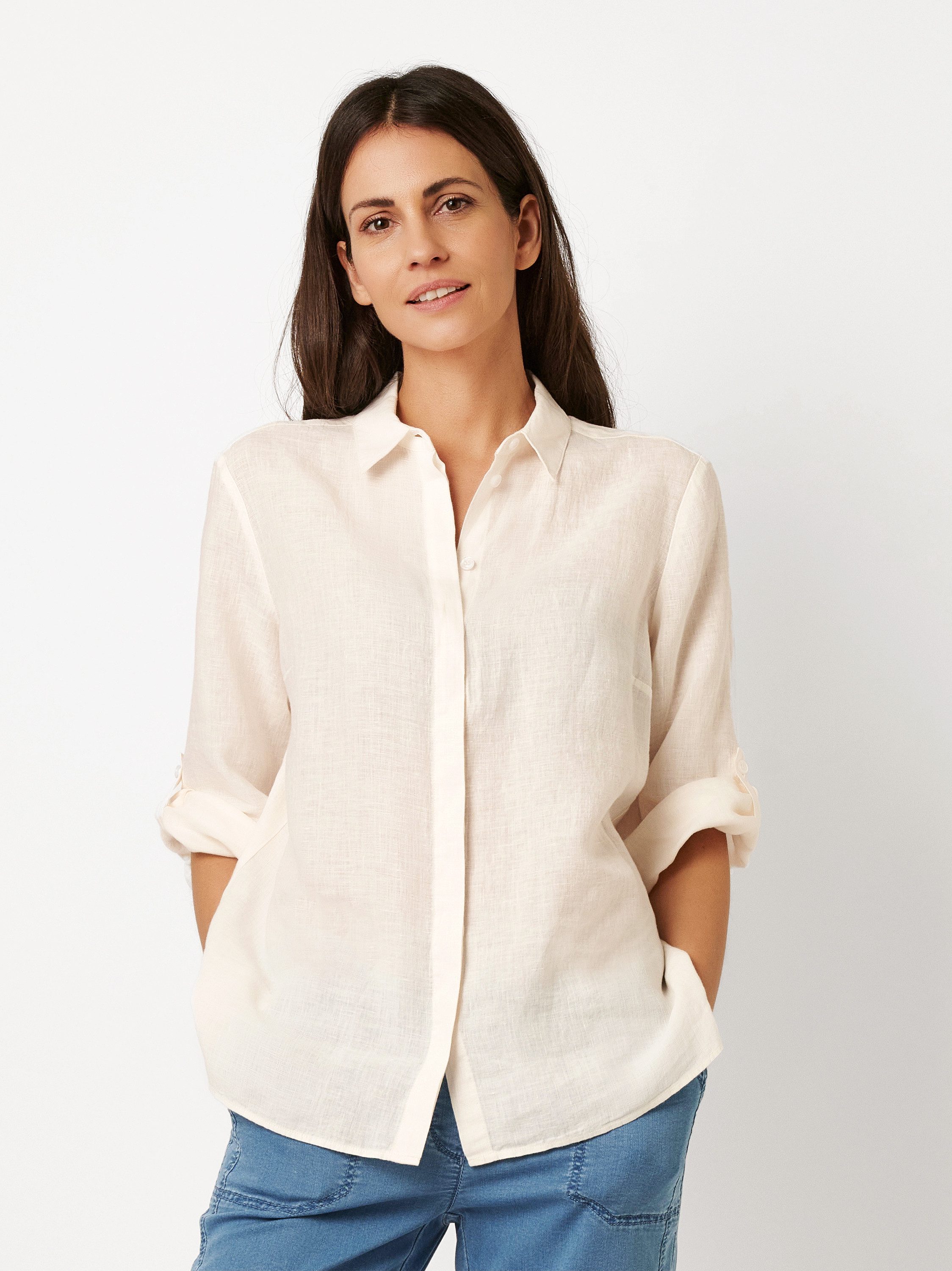 TONI Klassische Bluse Clay 3/4-Arm aus sommerlicher Leinenqualität