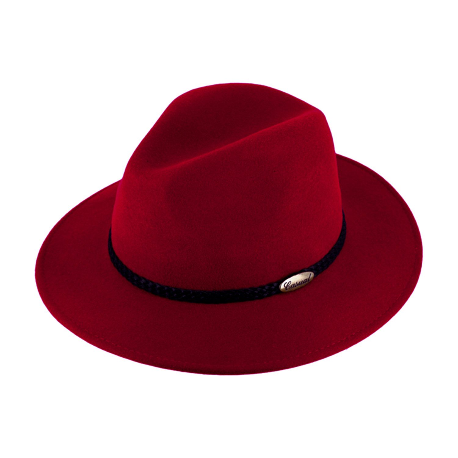 Fiebig Filzhut Statement Wollfilz-Hut mit geflochtenem Kunstleder-Band günstig online kaufen