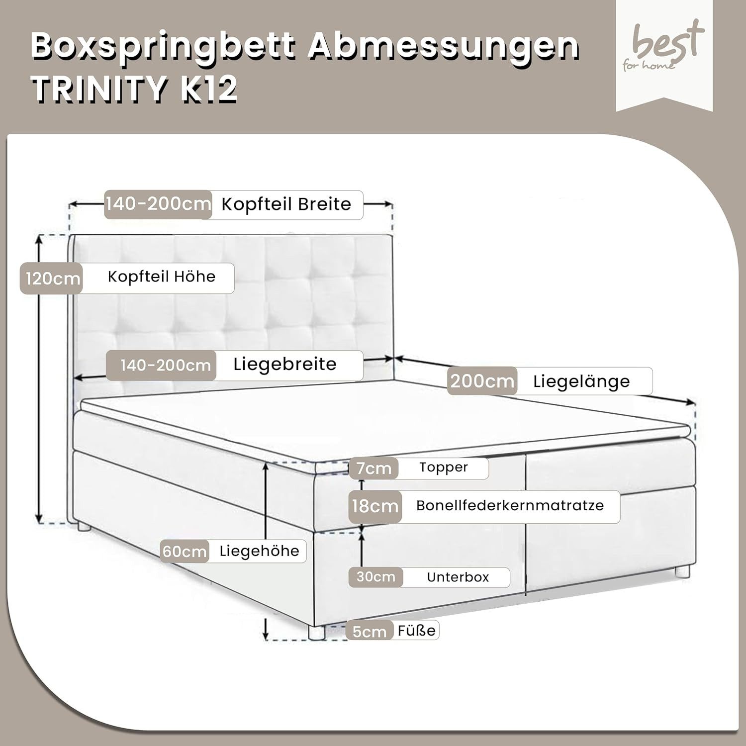 Best for Home Boxspringbett mit Bettkasten günstig online kaufen