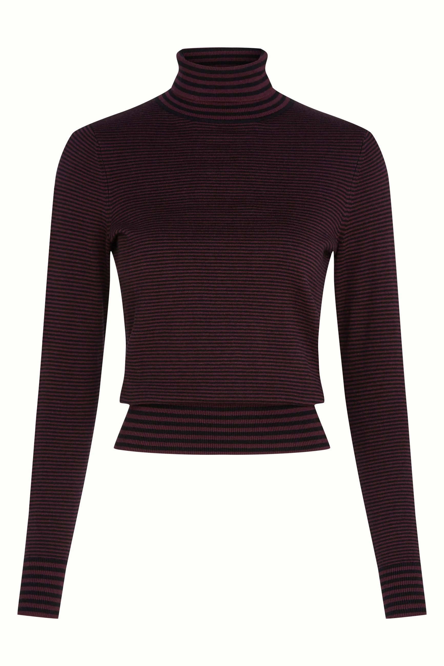 King Louie Rollkragenpullover - Wärmendes Stricktop mit Rollkragen und Streifen für Damen