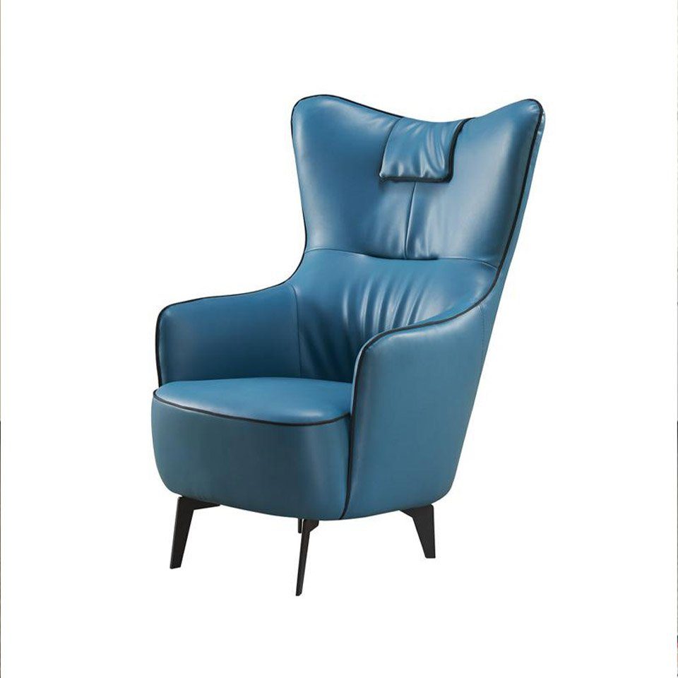 JVmoebel Sessel, Ohrensessel Sessel Einsitzer Stuhl Hotel Relax Möbel Kanzlei Empfang Blau