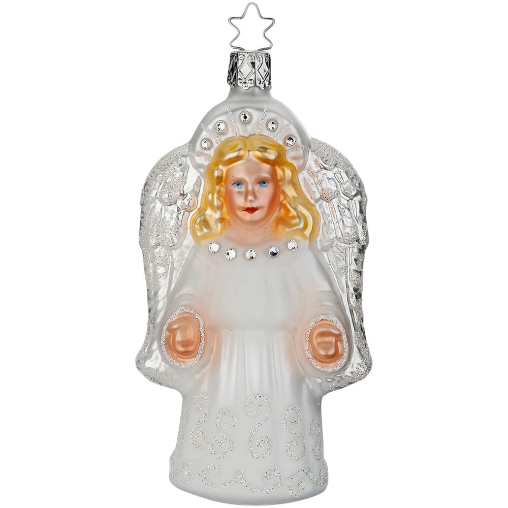 INGE-GLAS® Christbaumschmuck Engel, Engelsglanz 13cm Glasschmuck (1-tlg), mundgeblasen, handbemalt