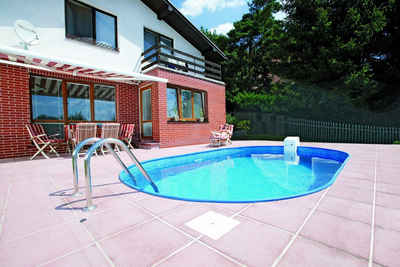 Poolomio Pool STARTER SET Stahlwandpool Oval Ibiza 350 x 700 x 150 cm (Set)