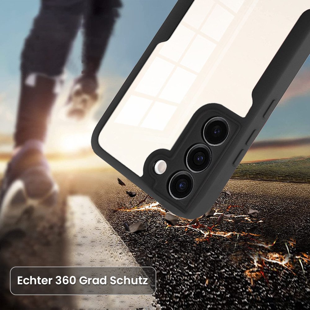 Tec-Expert Handyhülle 360 Grad Hülle für Samsung Galaxy S23 6.1 Zoll, 6.1, Rundum Schutz Cover Case Hülle robust