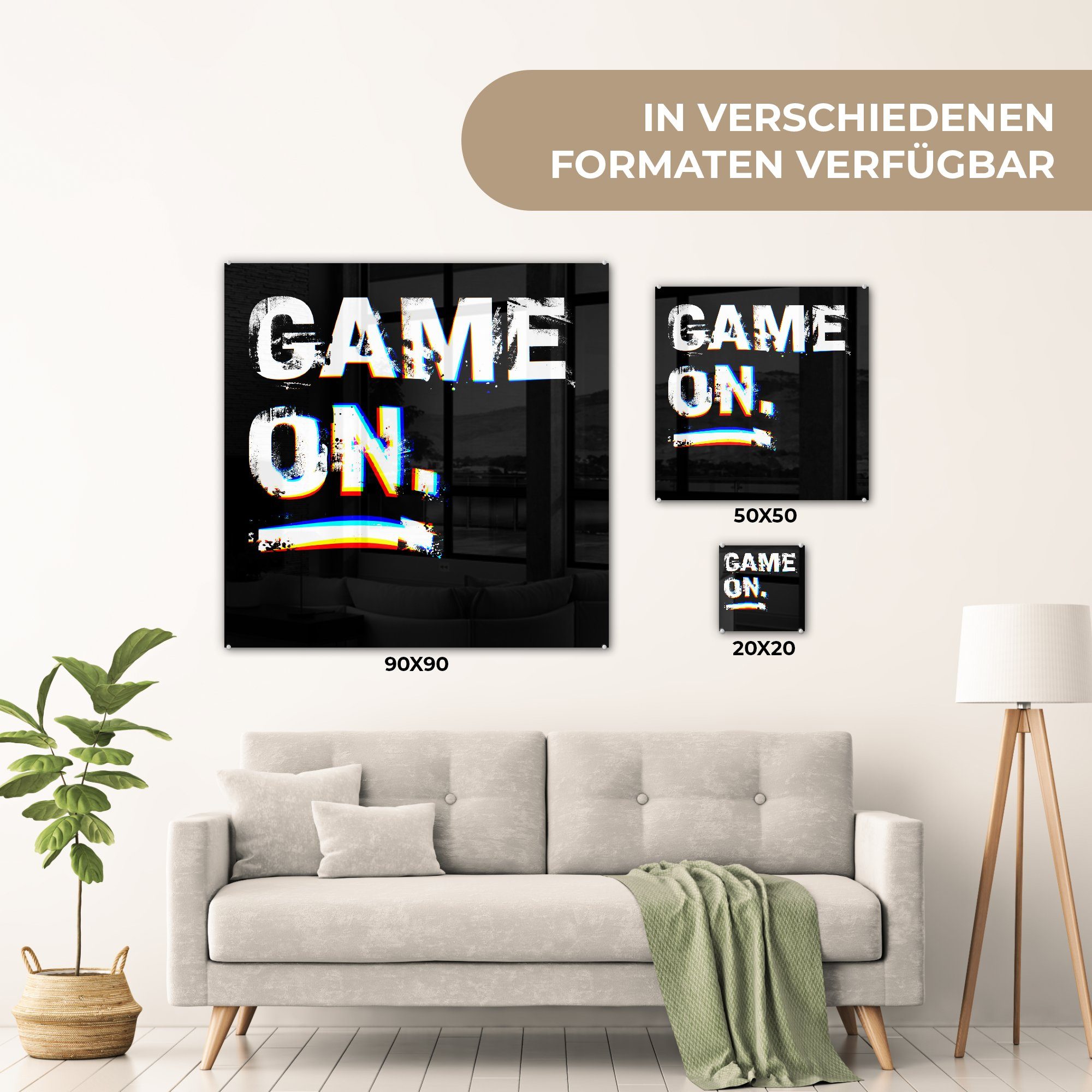 - - - Glas Glas Sprichwörter auf auf Wanddekoration - Spiele Spiel - - Foto MuchoWow Game St), - Wandbild (1 Bilder Acrylglasbild on, Zitate Glasbilder