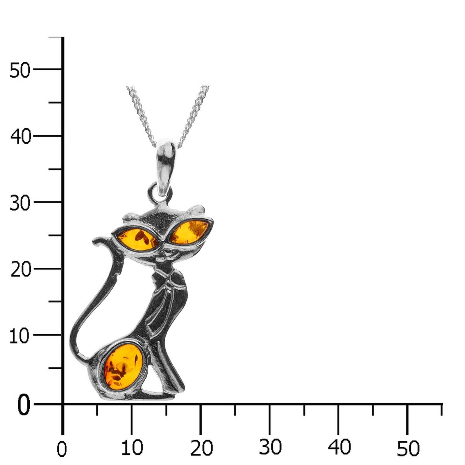OSTSEE-SCHMUCK Kette mit Anhänger Ostsee-Schmuck Kette mit Anhänger Katze Kette mit Anhänger Katze (2-tlg)