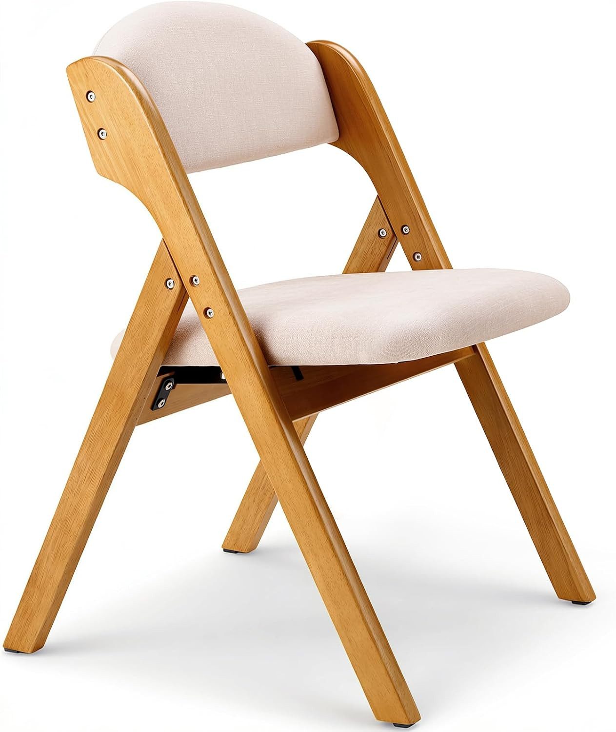 TLGREEN Klappstuhl Gepolsterter Küchenstuhl aus Rubberwood, (Tragbare Sitzmöbel Montierter, 1 St), für Gäste, Küchen, Büros, Hochzeiten und Partys