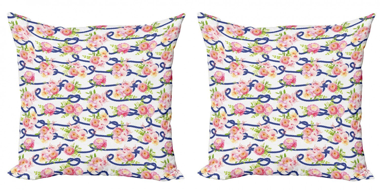 Kissenbezüge Modern Accent Doppelseitiger Digitaldruck, Abakuhaus (2 Stück), Navy und Blush marine Floral
