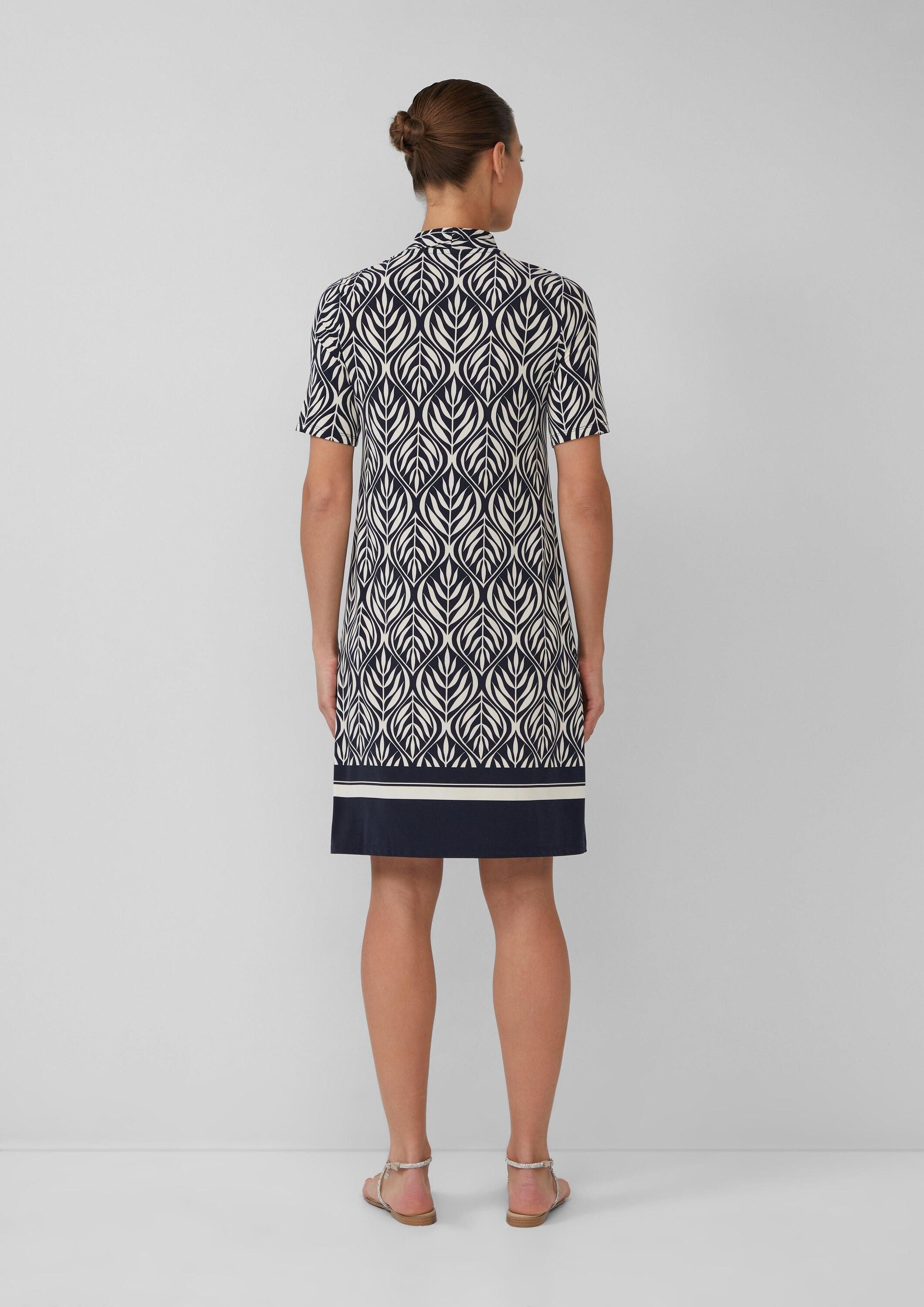 s.Oliver Midikleid Kleid Kurzes Jerseykleid mit V-Ausschnitt