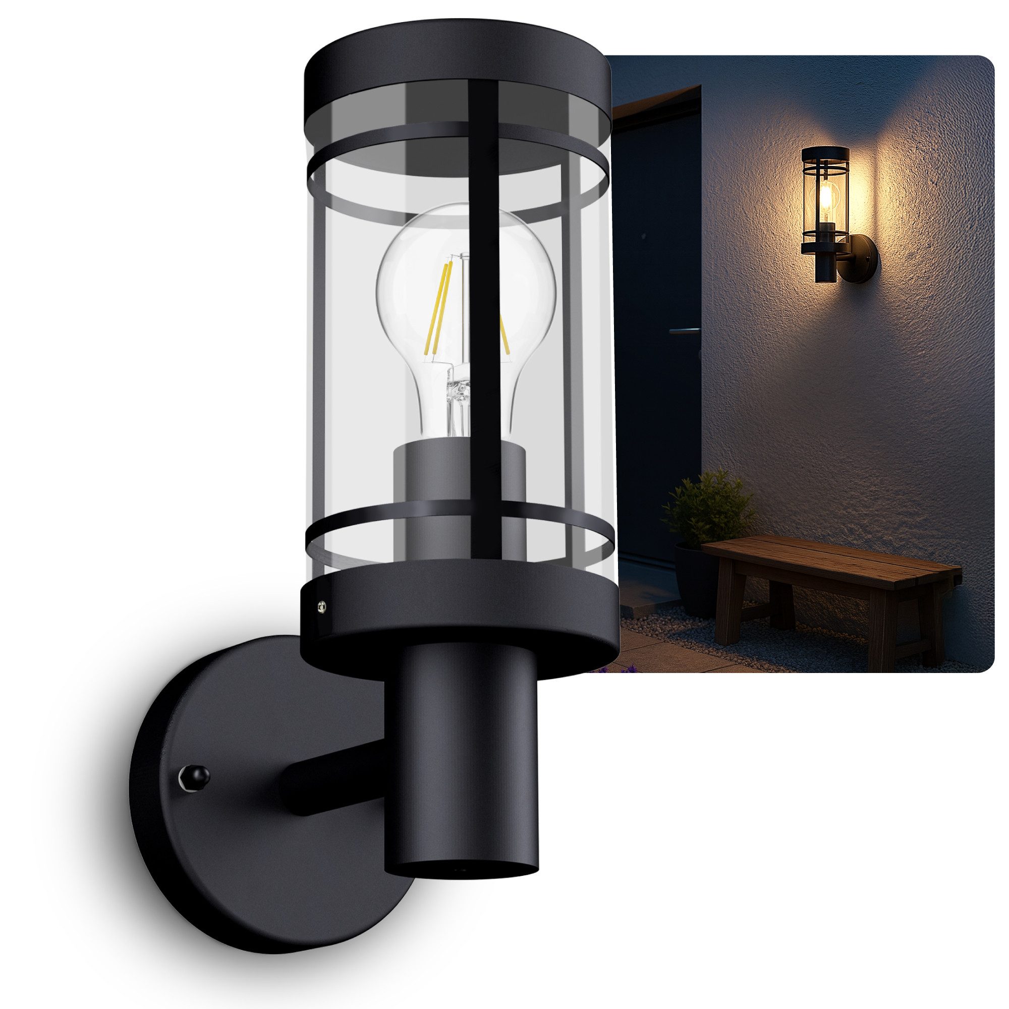 SSC-LUXon LED Außen-Wandleuchte MIENTO Wandleuchte Aussen IP44 mit LED E27 günstig online kaufen