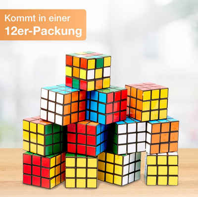 Flanacom Lernspielzeug »Premium Zauberwürfel - Magic Cube - Brainteaser« (12-er Set), Mini Speedcubes für unterwegs, robustes Geduldspiel