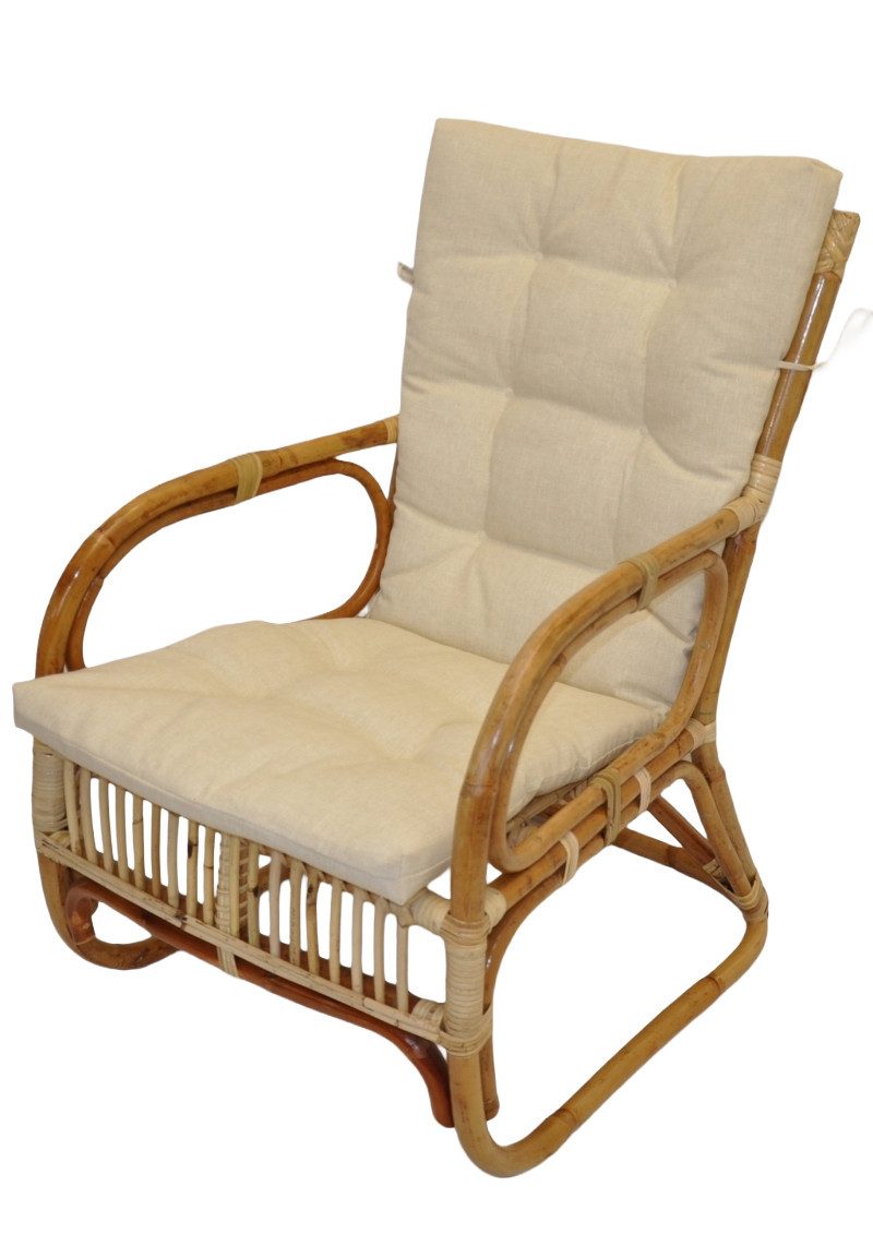 Rattani Rattanstuhl Rattansessel, Rattanstuhl Melbourne inkl. Polster, Relexsessel, bequemer Rattansessel . Lodge Sessel .