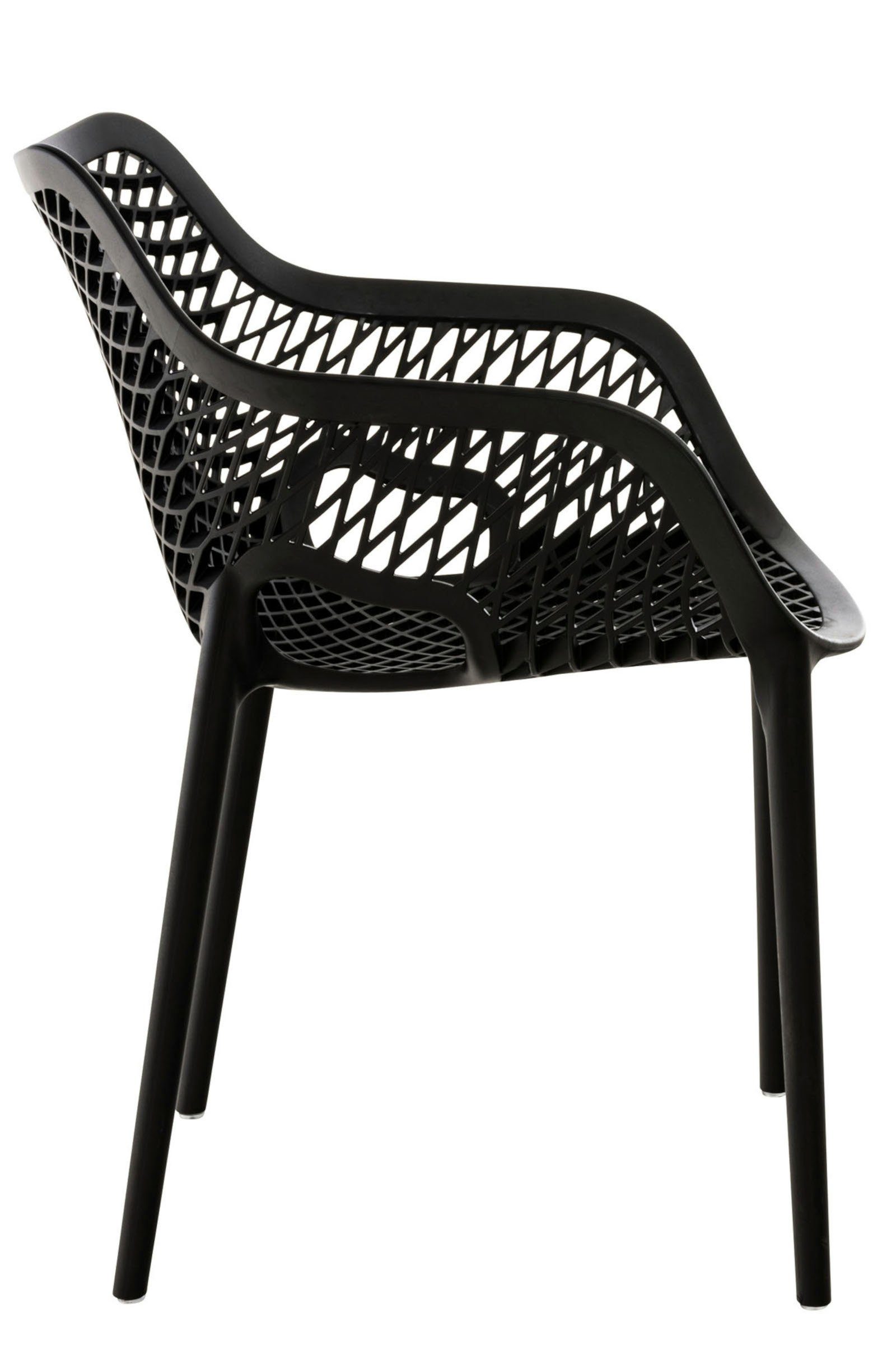 schwarz mit CLP Gartenstuhl Wabenmuster XL (4er Air Set), Outdoor-Stühle,