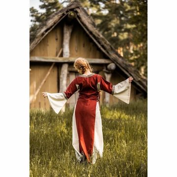 Leonardo Carbone Ritter-Kostüm Mittelalter Baumwollkleid Rot/Natur "Angie" L