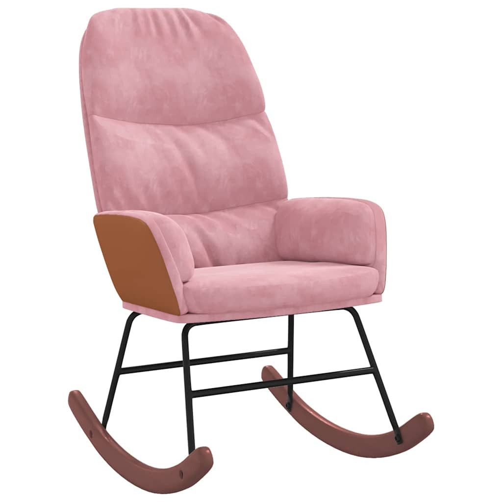 vidaXL Schaukelstuhl Schaukelstuhl Rosa Samt (1 günstig online kaufen