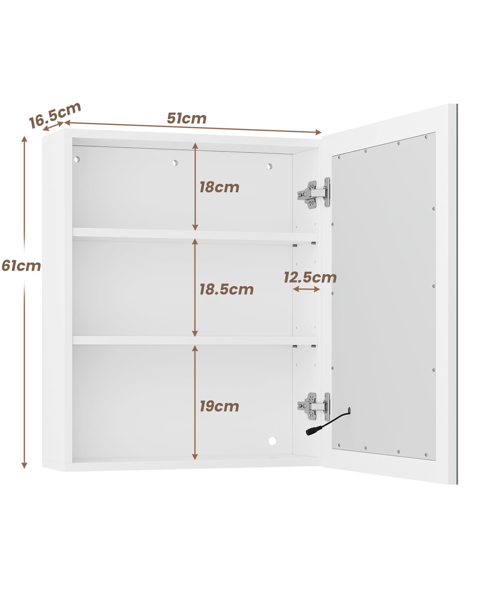 MSMASK Spiegelschrank Badspiegel mit LED Beleuchtung, günstig online kaufen