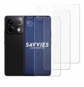 Savvies Schutzfolie für Xiaomi Redmi Note 13 Pro 5G (Display+Kamera), Displayschutzfolie, 6 Stück, Folie klar