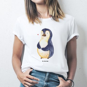 Mr. & Mrs. Panda T-Shirt Pinguin Diät - Weiß - Geschenk, Party, Selbstliebe, foodbaby, Damen, (1-tlg)