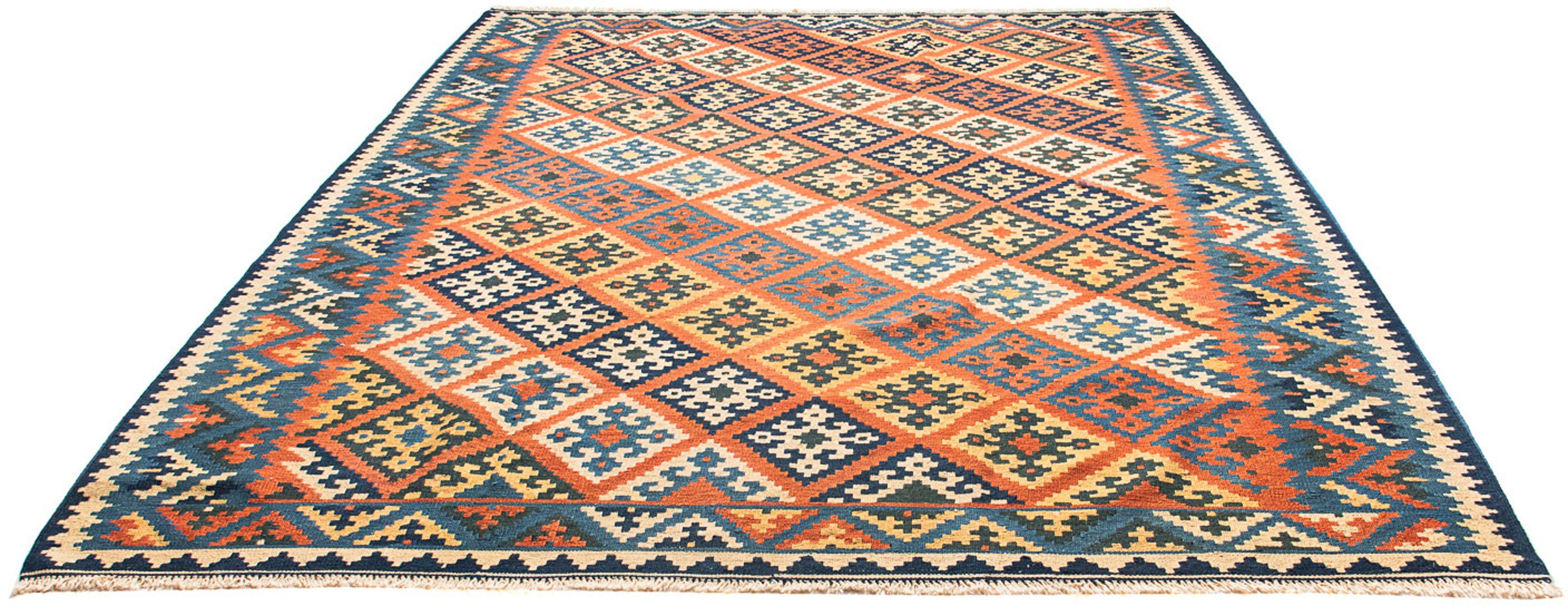 Wollteppich Kelim - Oriental - 265 x 218 cm - mehrfarbig, morgenland, rechteckig, Höhe: 4 mm, Wohnzimmer, Einzelstück