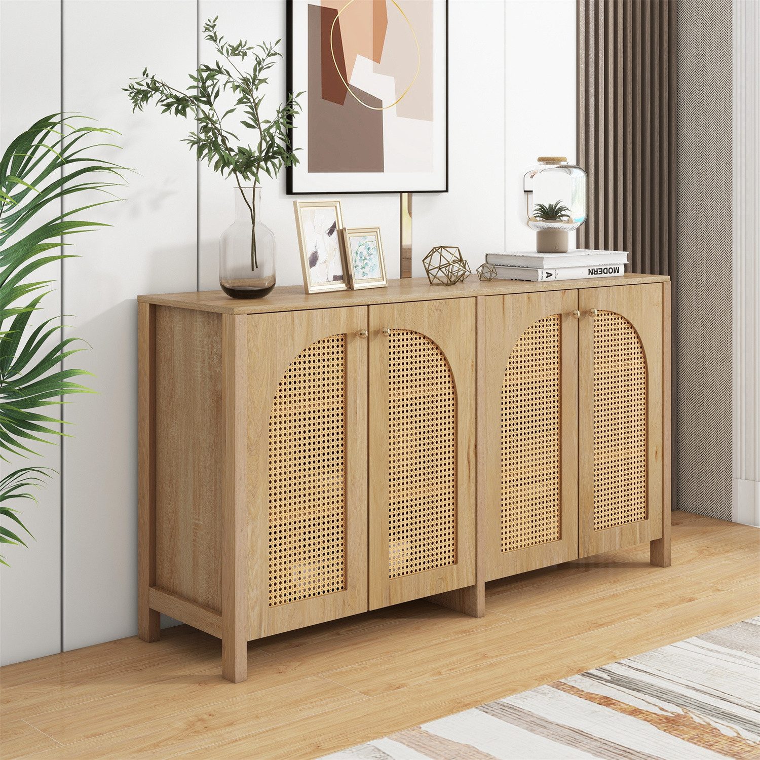 autolock Sideboard Sideboard, 4-Rattantür, für Esszimmer, günstig online kaufen