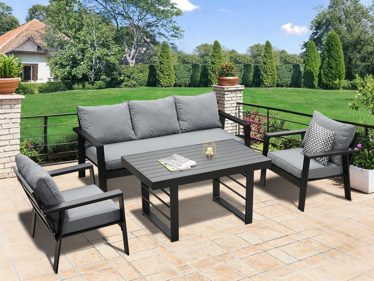 MeXo Gartenlounge-Set Gartenmöbel Set mit Esstisch günstig online kaufen