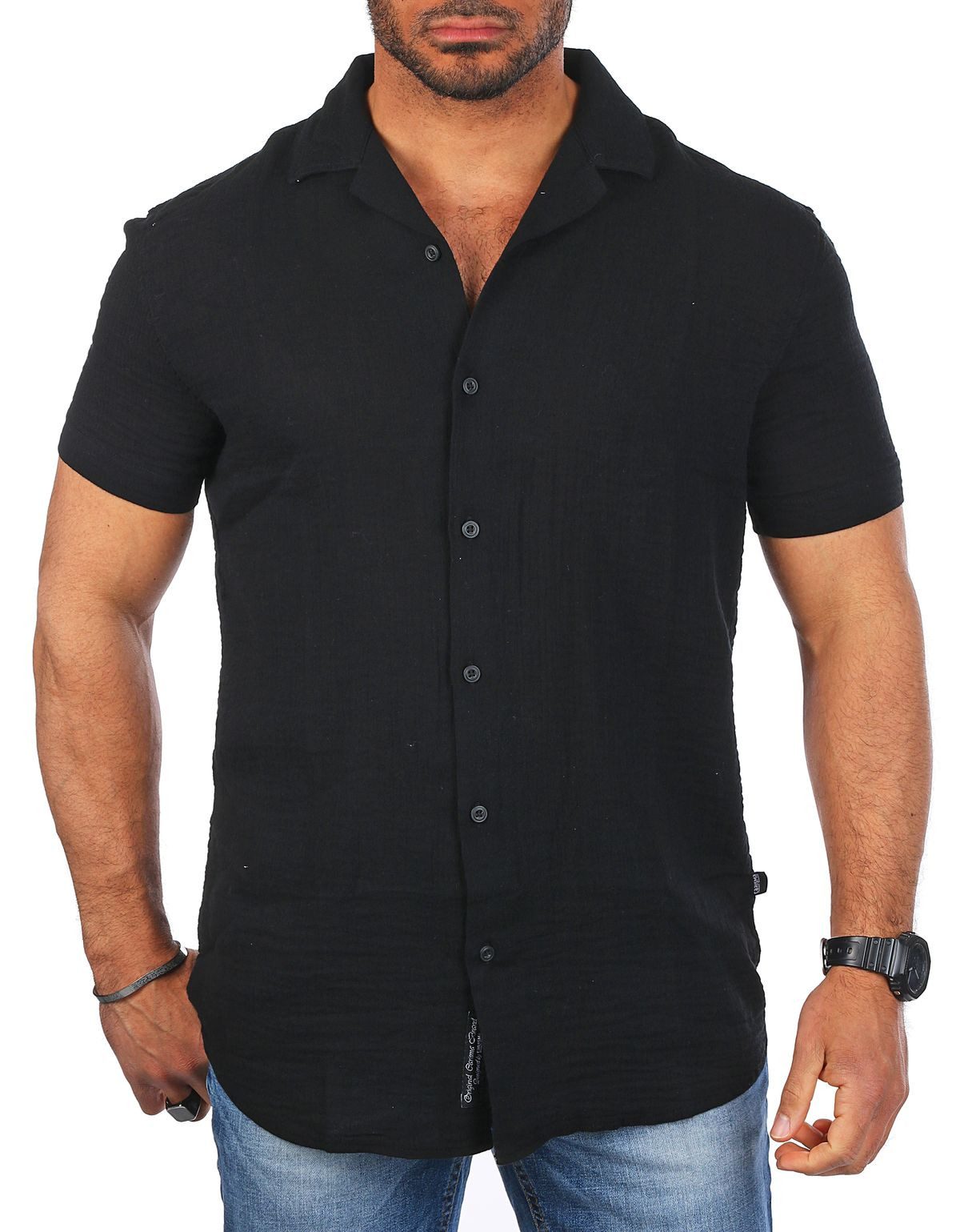 CARISMA Kurzarmhemd Carisma Herren Musselin Baumwoll Strand Hemd angenehm l günstig online kaufen