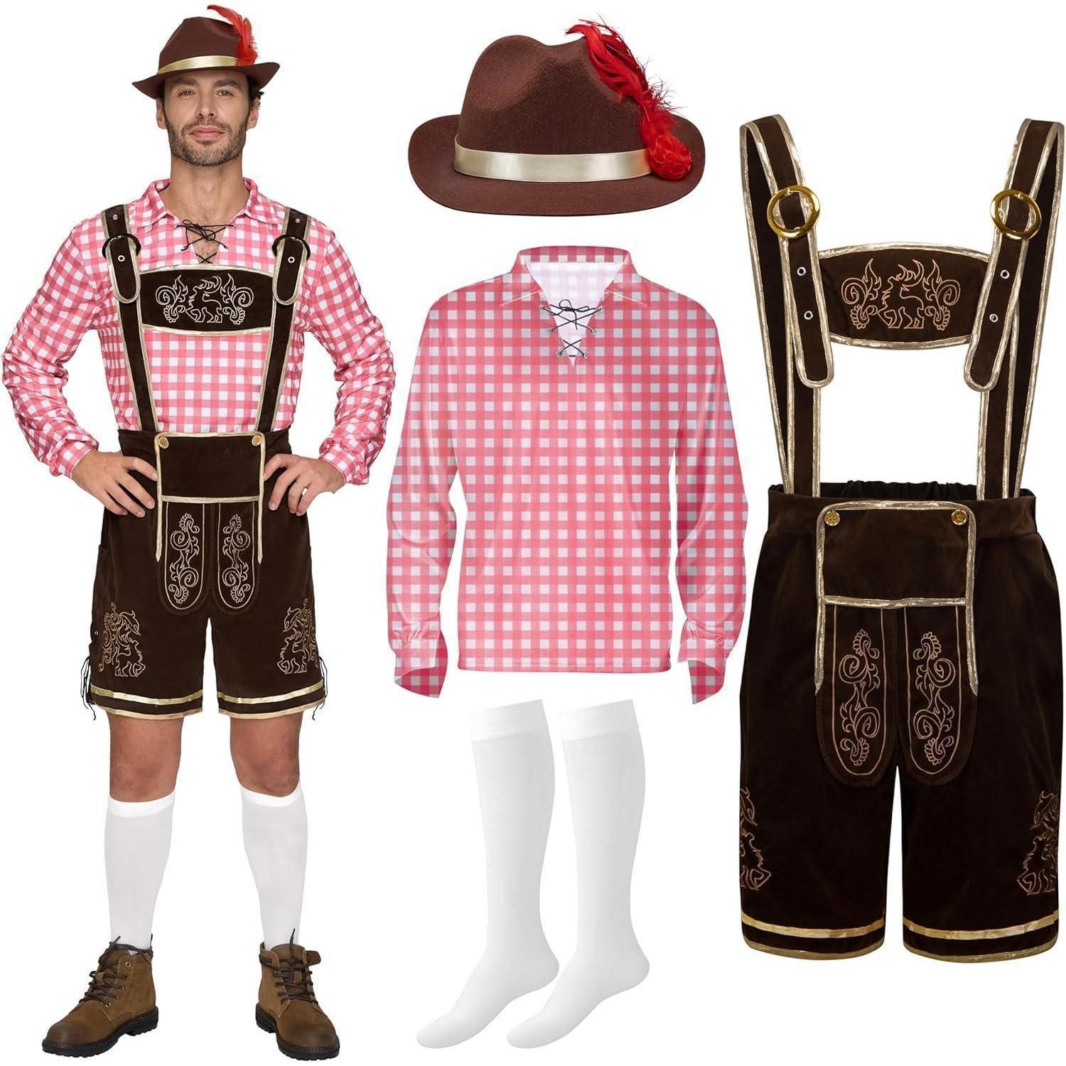 LuxusKollektion Trachten-Kostüm Oktoberfest Herren Kostümset Grün Blau Rot Bayerisches Bierfest
