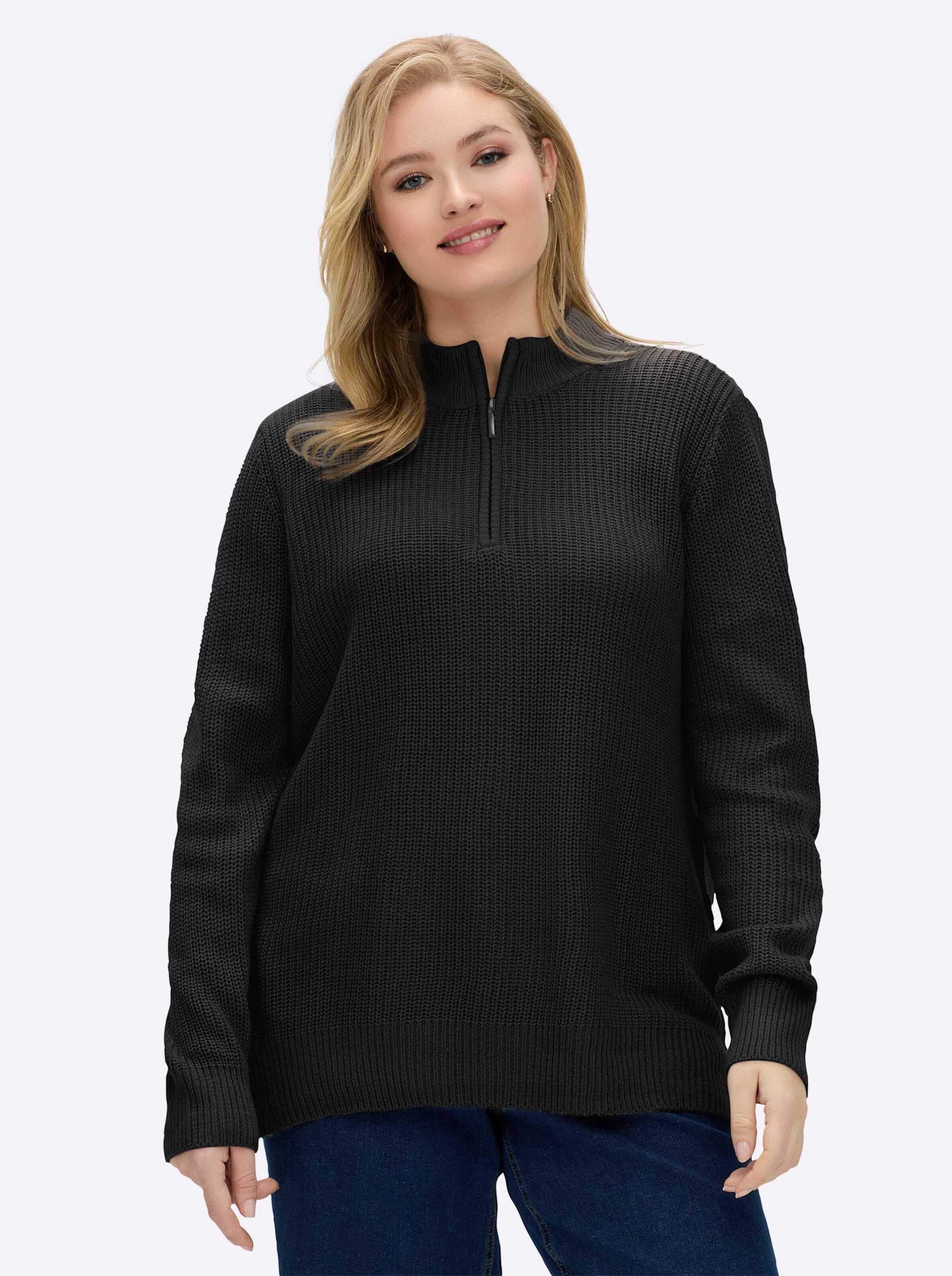 Strickpullover Pullover Langarm Rippoptik