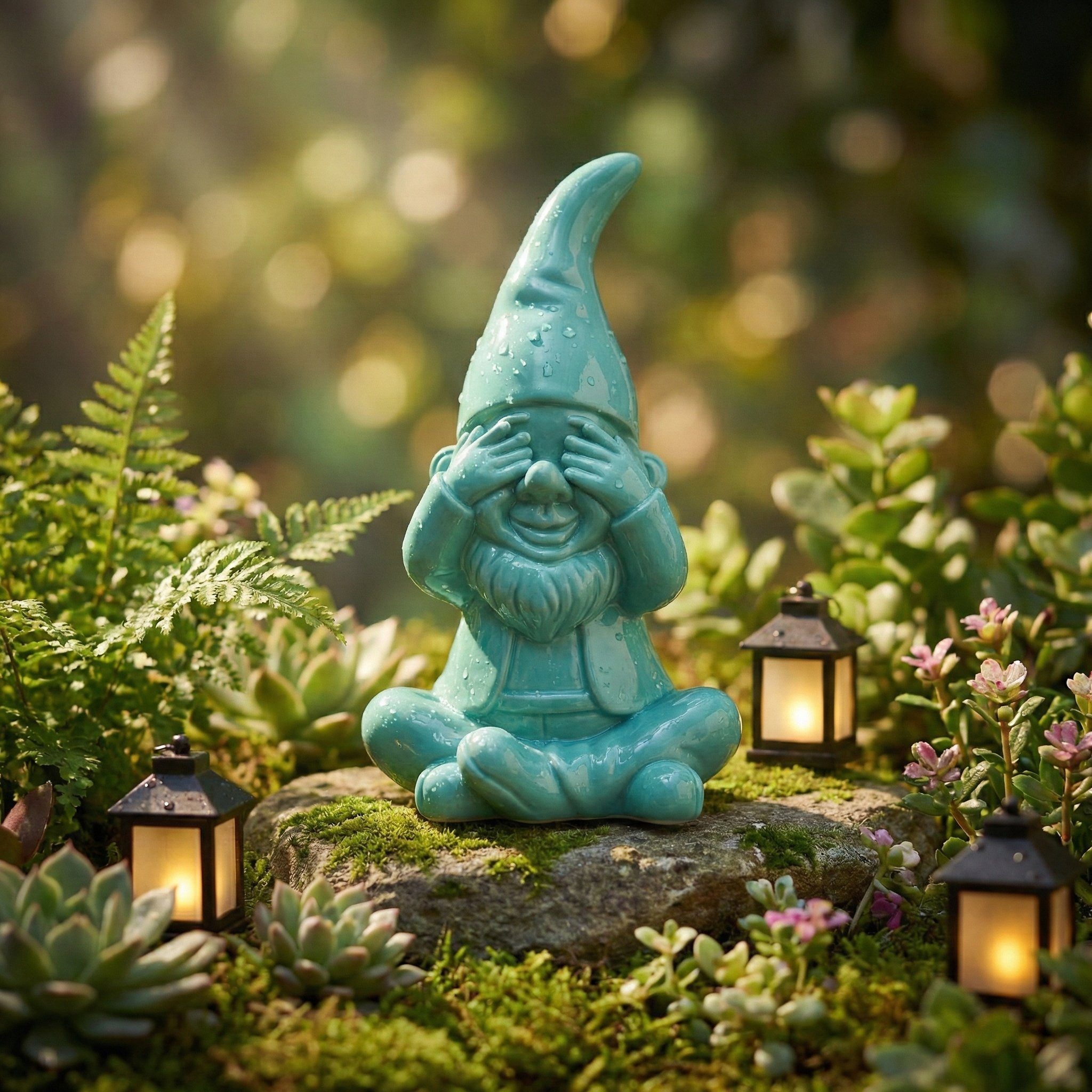 colourliving Gartenzwerg GartenPoser BlindPoser (Nichts sehen) in 2 Größen & 6 Farben, (1 St), Der moderne Gartenzwerg im Pastell-Look