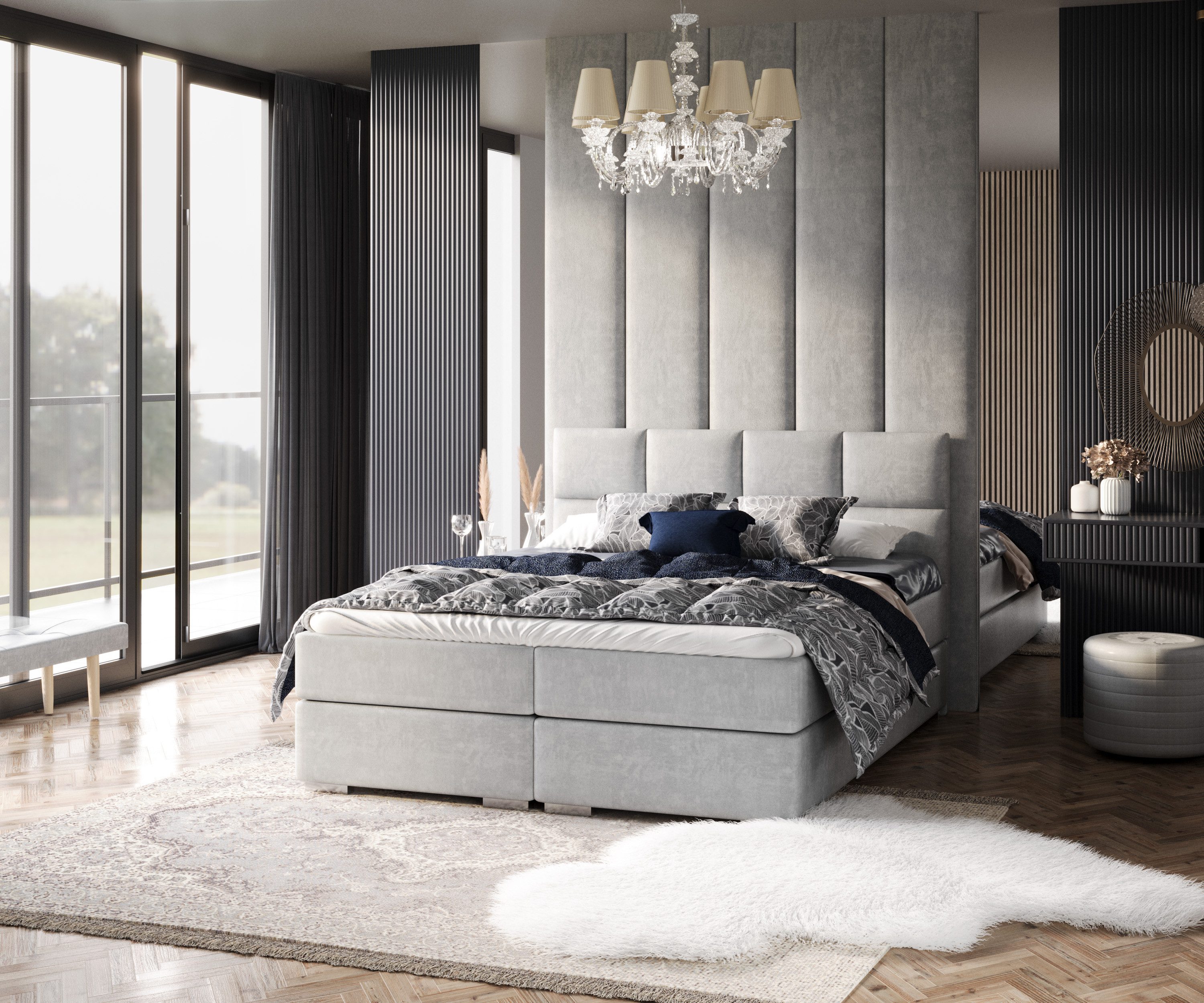 FDM Boxspringbett Polsterbett Stauraumbett Bettgestell 140x200, günstig online kaufen