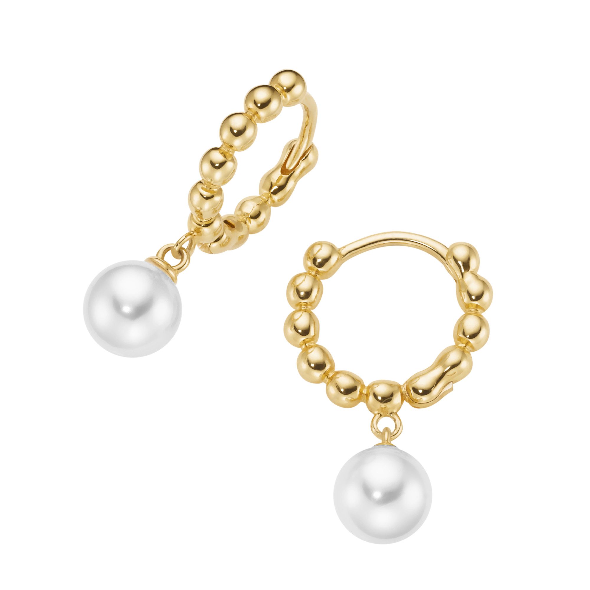 Paar Creolen Schmuck Geschenk Silber 925 Ohrschmuck Ohrringe Kugeloptik