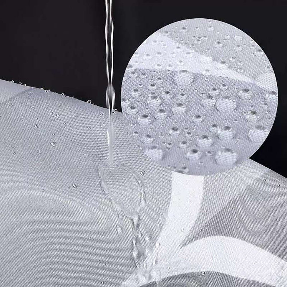 Fanci Home Duschvorhang Wassertropf Polyester Anti-Schimmel Textil wasserdicht (Schimmelresistent Wasserabweisend), Anti-Bakteriell Waschbar inklusive Ringe Duschvorhanghaken