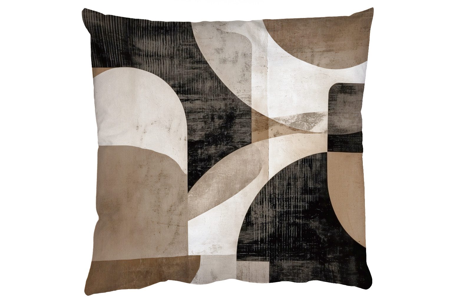 MuchoWow Dekokissen Abstrakt - Formen - Modern - Beige, Zierkissen mit Füllung für Wohnzimmer, Sofakissen, 40x40 cm