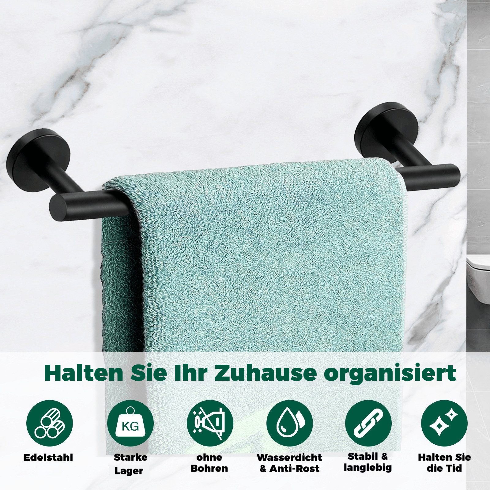 BlingBin Badezimmer-Set 7 IN 1 Handtuchhalter Set Handtuchstange Toilettenp günstig online kaufen