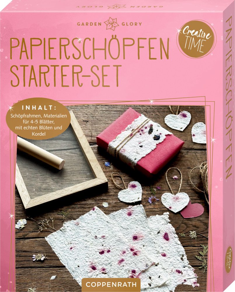 COPPENRATH DIE SPIEGELBURG Kreativset Papierschöpfen DIY Set mit Blüten, Bastelset Papier herstellen