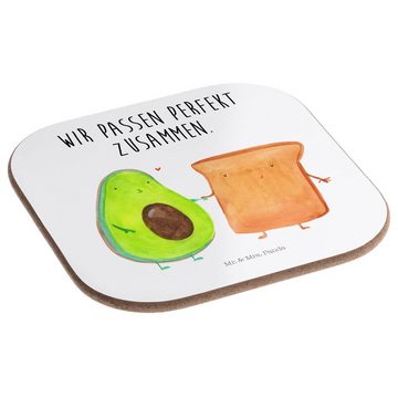 Mr. & Mrs. Panda Getränkeuntersetzer Avocado Toast - Weiß - Geschenk, Veggie, Getränkeuntersetzer, Unterse, 1-tlg., Handgezeichnete Motive