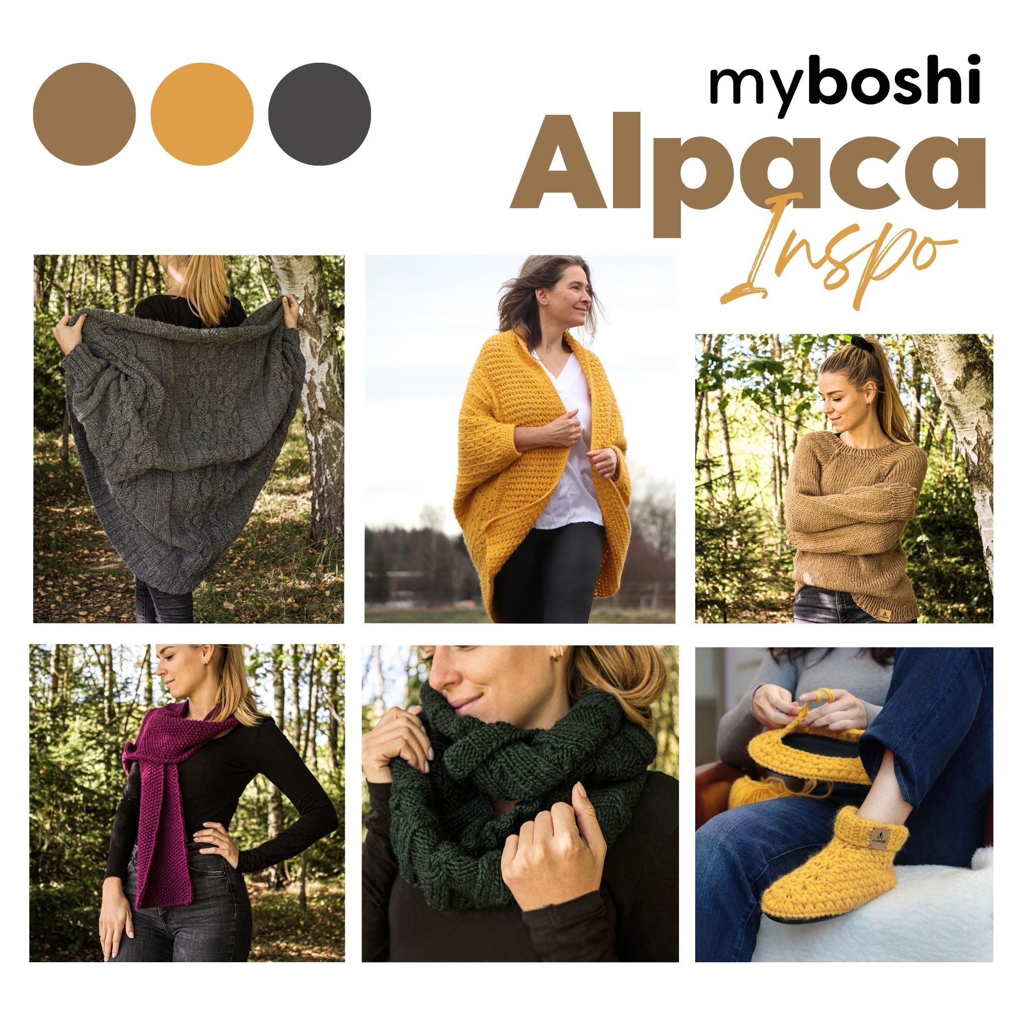 myboshi Alpaca Wolle, Damenoberbekleidung, Schal Häkelwolle, 90 m (1-St., Alpaca Wolle Original Schal), Uni