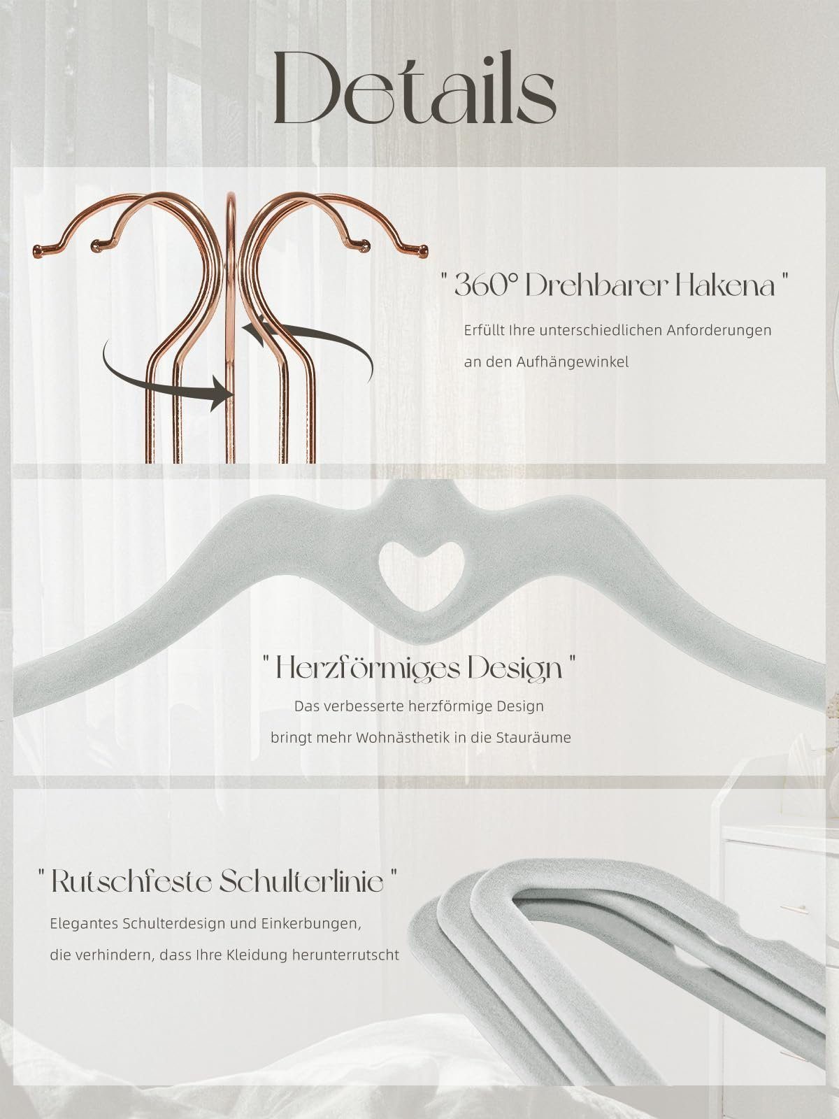 House Day Kleiderbügel Samt, herzförmig dünne Samt Kleiderbügel rutschfest, günstig online kaufen