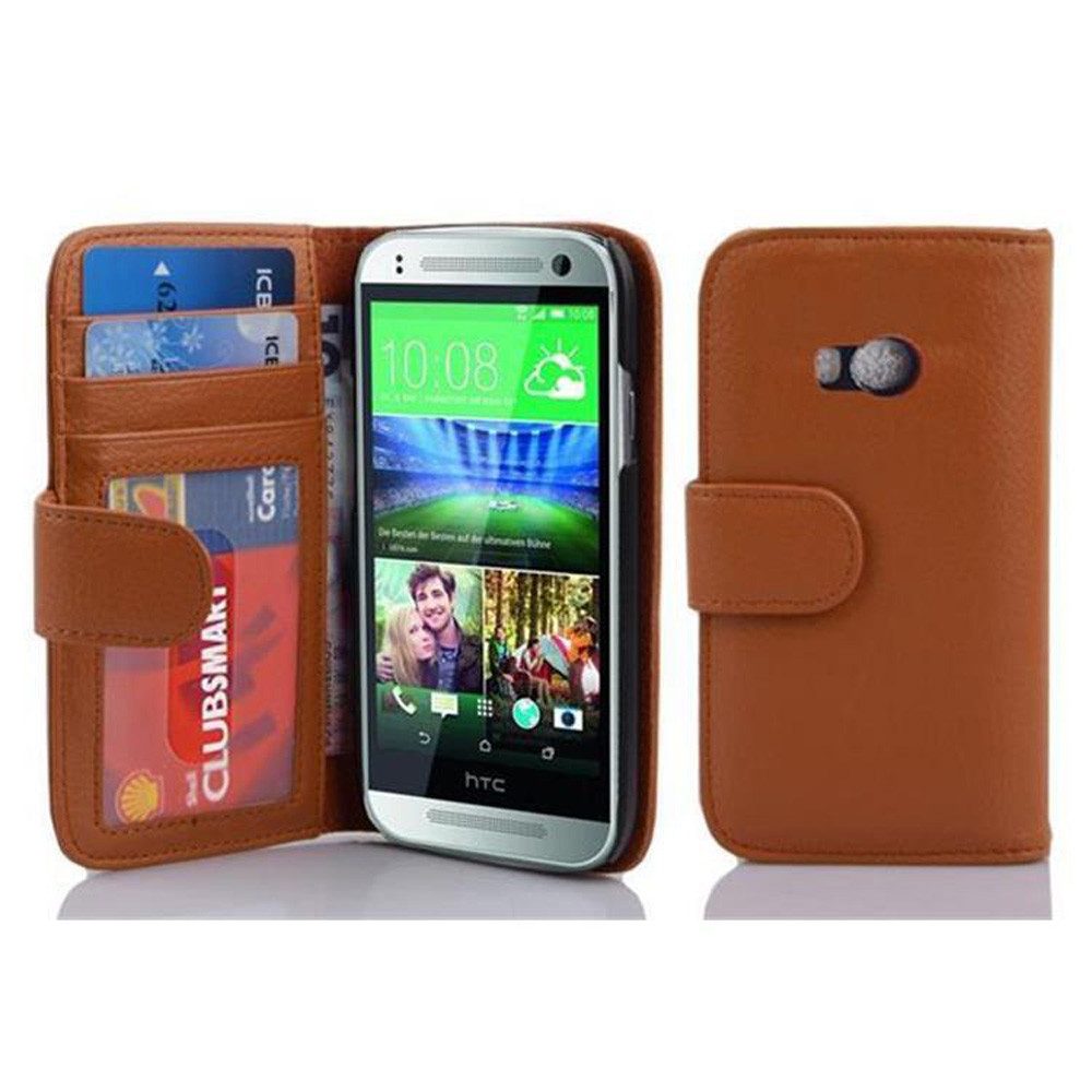 Cadorabo Handyhülle für HTC ONE M8 MINI Hülle HTC ONE M8 MINI, Klappbare Handy Schutzhülle - Hülle - mit Standfunktion und Kartenfach