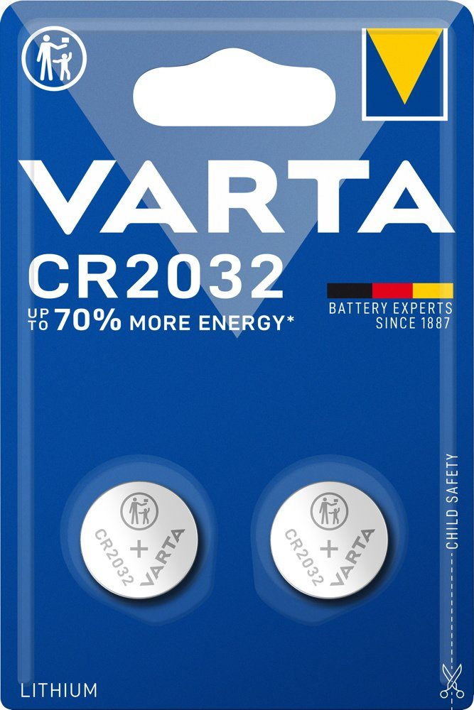 VARTA 2 Varta 6032 Professional CR 2032 Lithium Knopfzelle im 2er Blister Knopfzelle von Varta