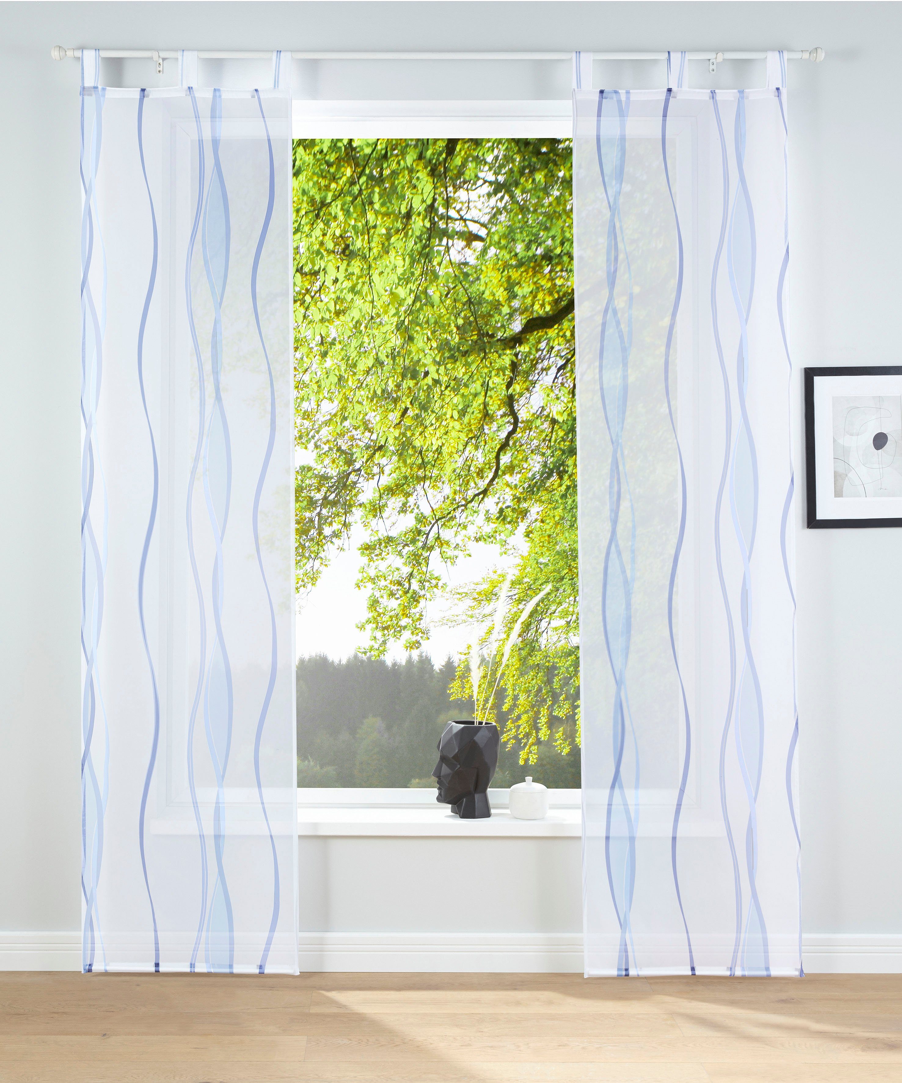 my home Schiebegardine Dimona (2 St), Schlaufen, transparent, Voile, 2er-Se günstig online kaufen