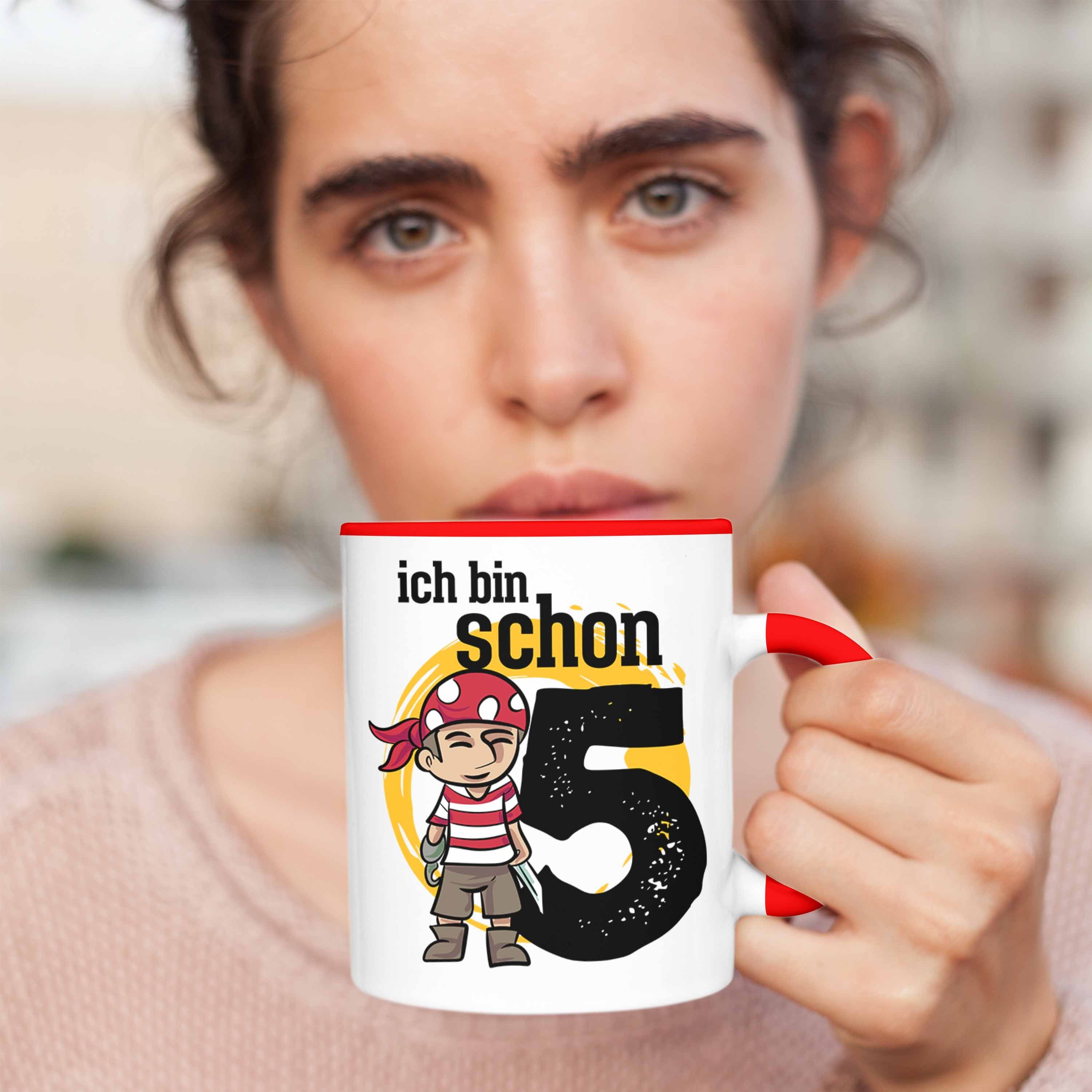 Trendation Tasse 5ter Rot Geburtstag Geschenkidee Piraten-Tasse Jungs Geburtstag zum für 5