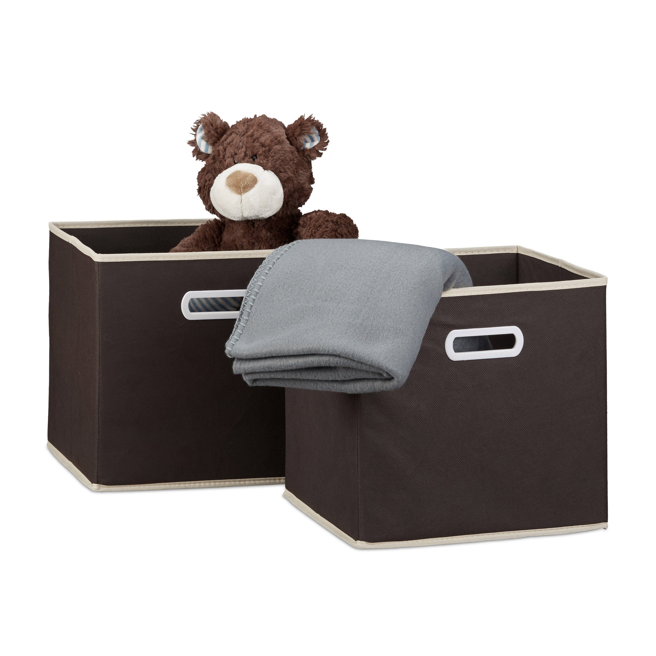 relaxdays Faltbox 2er Set, braun