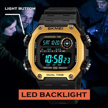 findtime Countdown-Stoppuhren Watch, mit LED-Displays,Quarzwerke, vielseitige Funktionen Wasserdichtigkeit