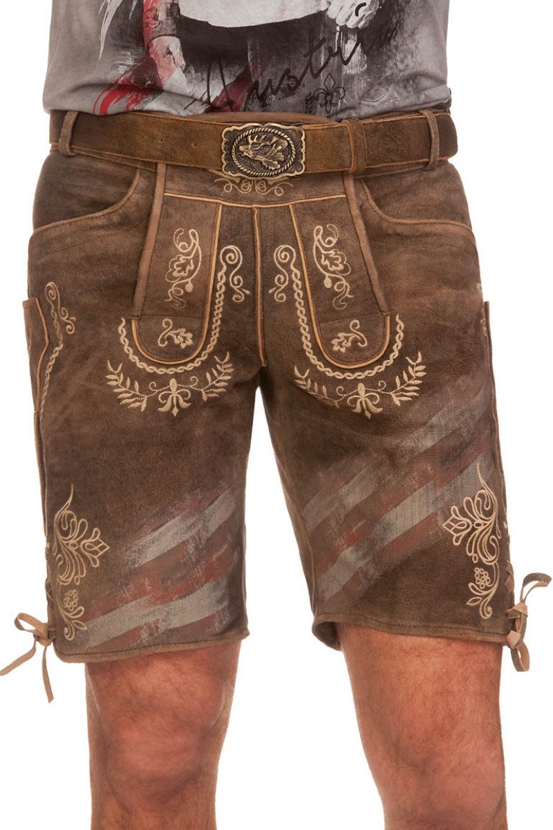 Hangowear Trachtenlederhose Lederhose Herren kurz - FITO AUSTRIA - braun